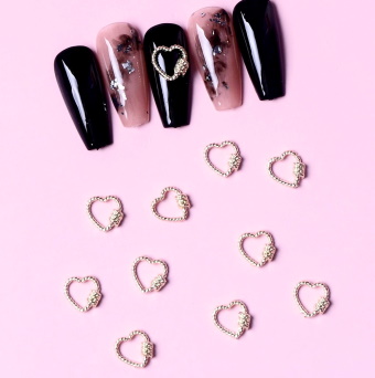 heart-themed nail art